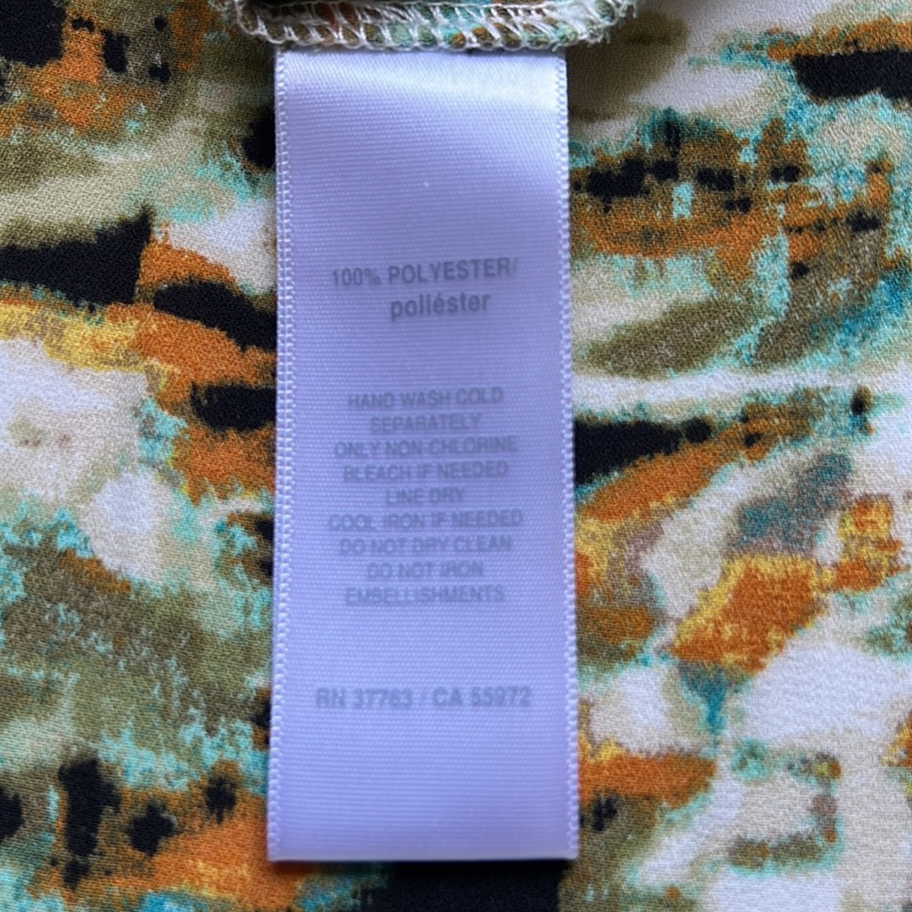 Harper & Liv Teal/Rust Patterned Sleeveless Blous… - image 6